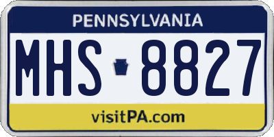 PA license plate MHS8827
