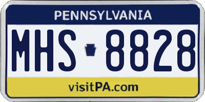 PA license plate MHS8828