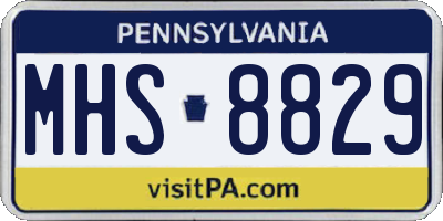 PA license plate MHS8829