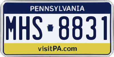 PA license plate MHS8831