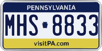 PA license plate MHS8833