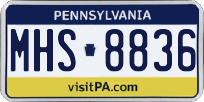 PA license plate MHS8836