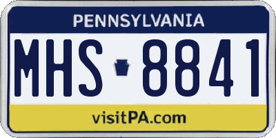 PA license plate MHS8841