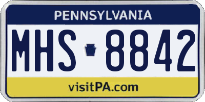 PA license plate MHS8842