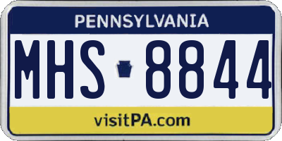 PA license plate MHS8844