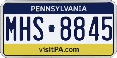 PA license plate MHS8845