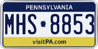 PA license plate MHS8853