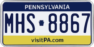 PA license plate MHS8867