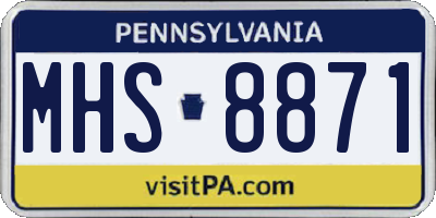 PA license plate MHS8871