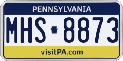 PA license plate MHS8873
