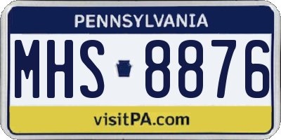 PA license plate MHS8876