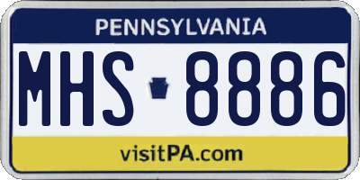 PA license plate MHS8886