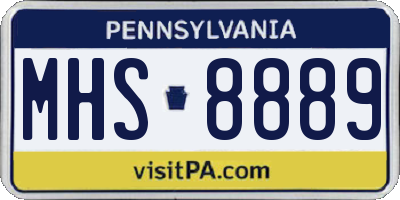 PA license plate MHS8889