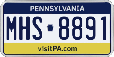 PA license plate MHS8891
