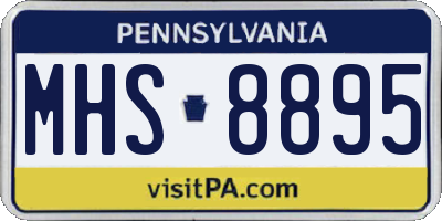 PA license plate MHS8895
