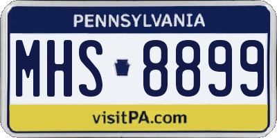 PA license plate MHS8899