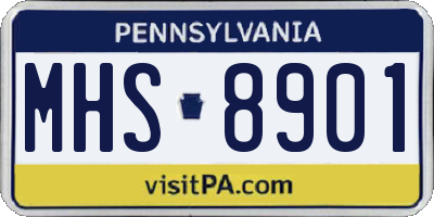 PA license plate MHS8901