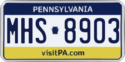 PA license plate MHS8903