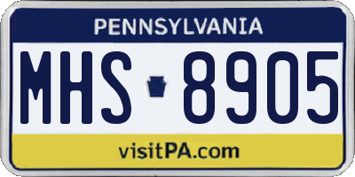 PA license plate MHS8905