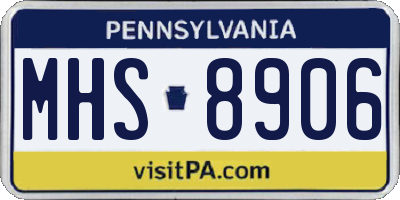 PA license plate MHS8906