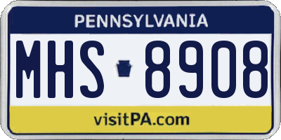 PA license plate MHS8908