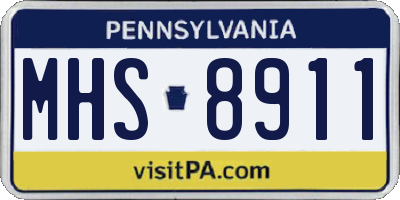 PA license plate MHS8911