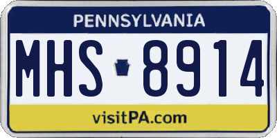 PA license plate MHS8914