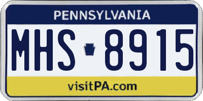 PA license plate MHS8915