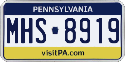 PA license plate MHS8919