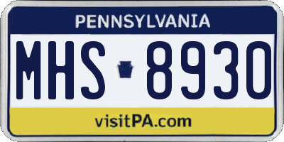 PA license plate MHS8930