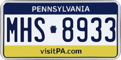PA license plate MHS8933