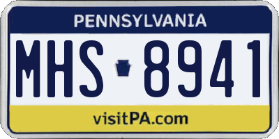 PA license plate MHS8941