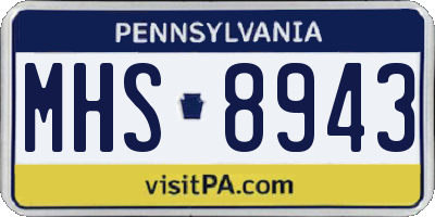 PA license plate MHS8943