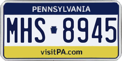 PA license plate MHS8945