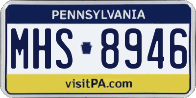 PA license plate MHS8946