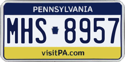 PA license plate MHS8957