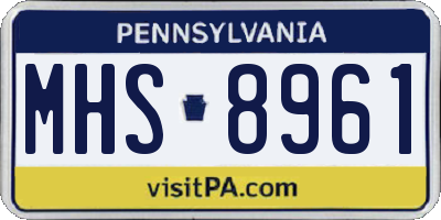 PA license plate MHS8961