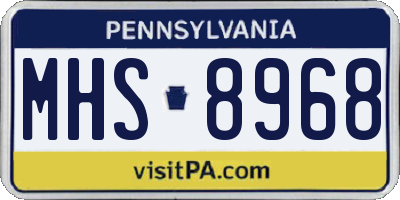 PA license plate MHS8968