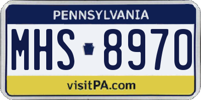 PA license plate MHS8970