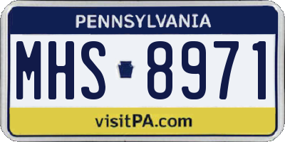 PA license plate MHS8971