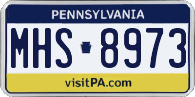 PA license plate MHS8973