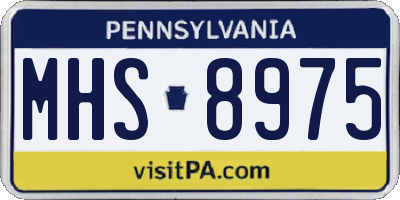 PA license plate MHS8975