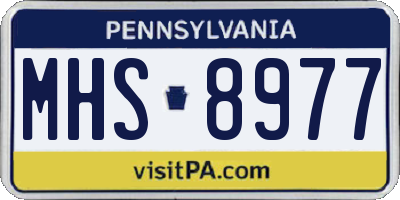 PA license plate MHS8977
