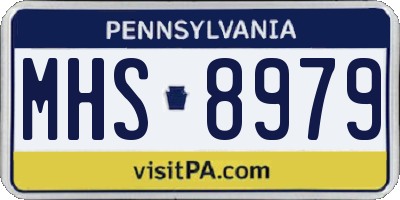PA license plate MHS8979