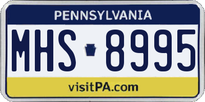 PA license plate MHS8995