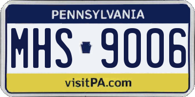PA license plate MHS9006