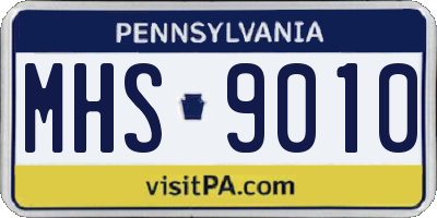 PA license plate MHS9010