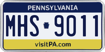 PA license plate MHS9011