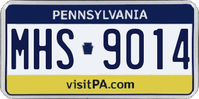 PA license plate MHS9014