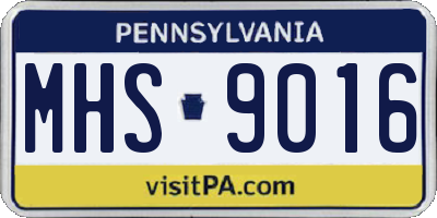 PA license plate MHS9016